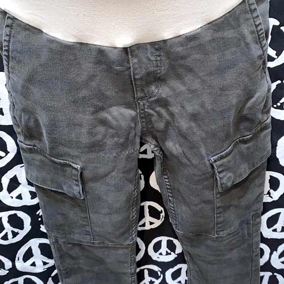 JOE’S CAMO MATERNITY SLIP-ON CARGO PANTS SZ 26 GREEN - Picture 2 of 12